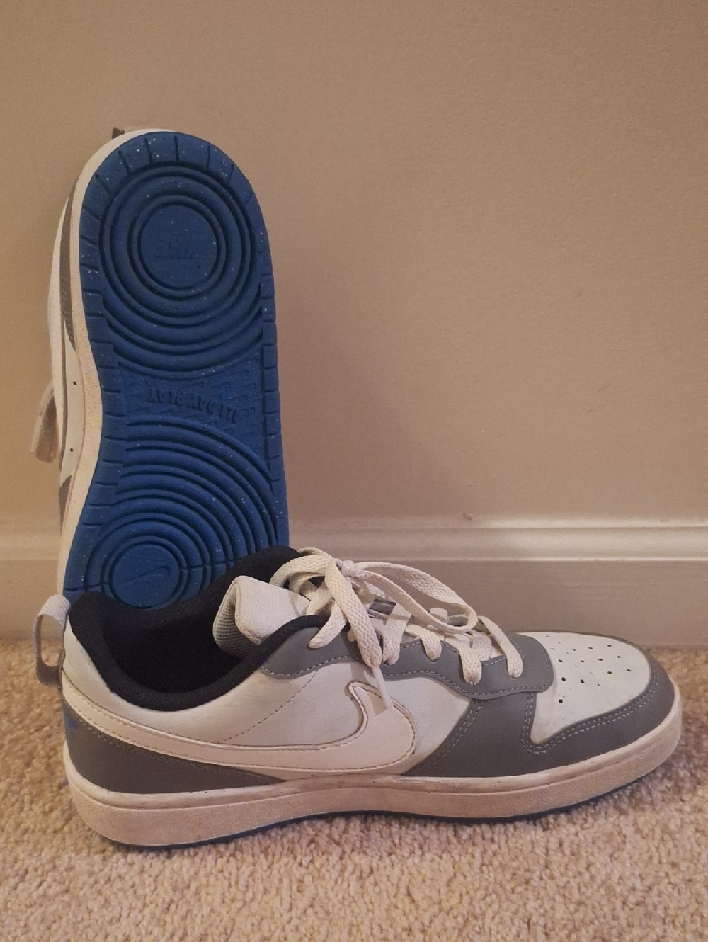 Nike Low-Top Sneakers in White, Gray, and Blue